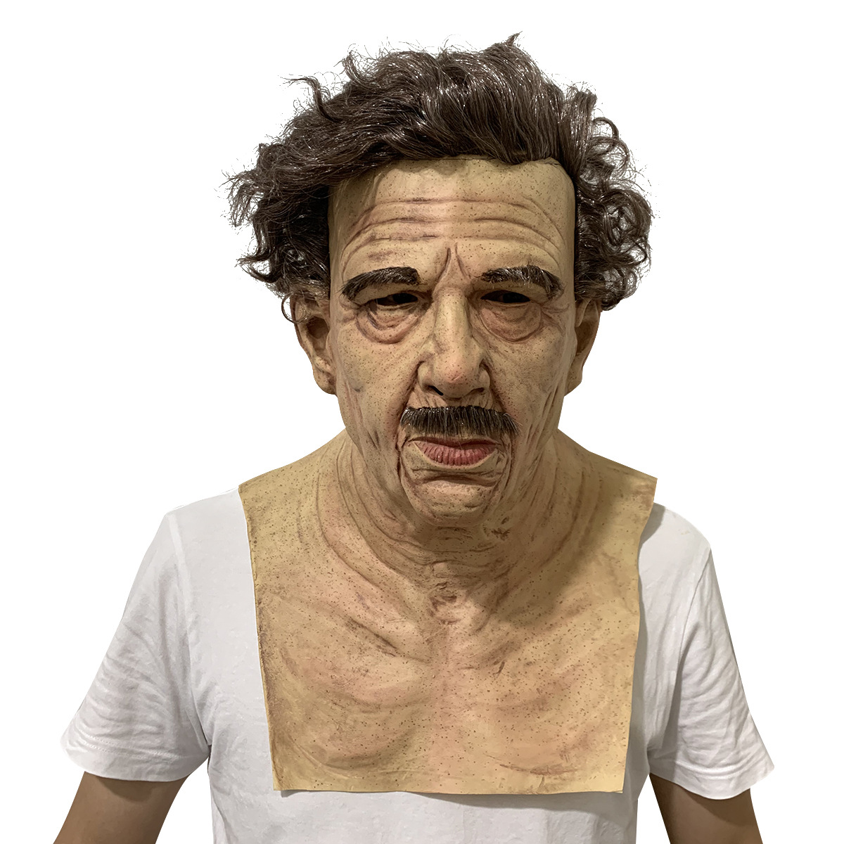 Halloween New Style Grandpa Wig Old Mask Headgear Factory Direct Sales Bald Head LOTORY Horror Mask