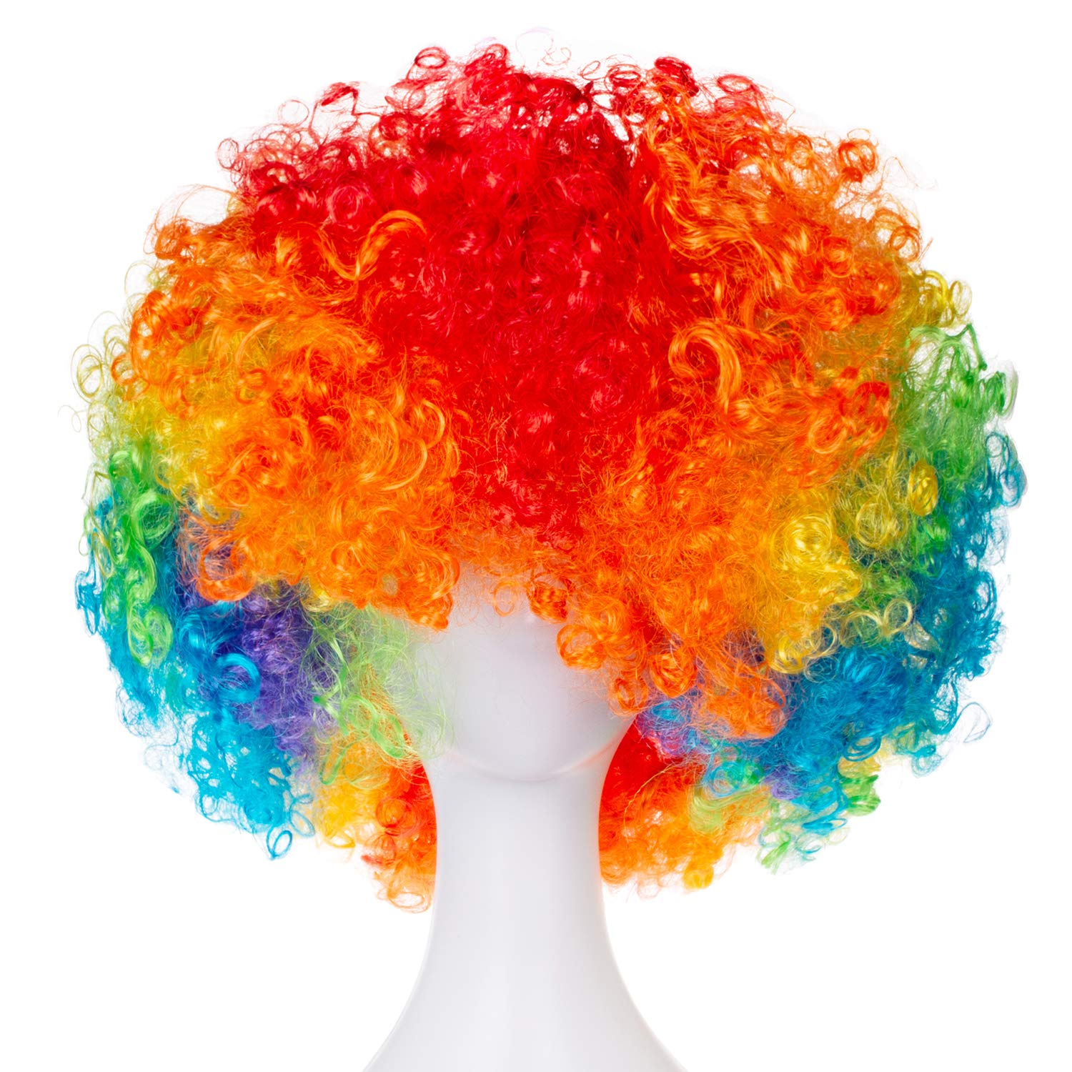 Holiday Party Clown Costume Rainbow Football Fan Adult Child Wig Disco Hippie Cosplay Fluffy Wig color run wig Holiday Party Clown Costume Rainbow Football Fan Adult Child Wig Disco Hippie Cosplay Fluffy Wig color run wig