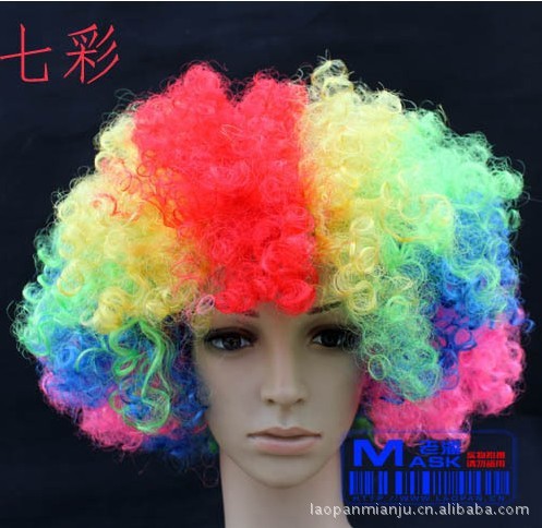 Lao Pan clown child wig wholesale Christmas dance dress up-bang fans (13 color optional)