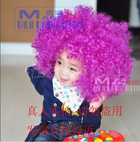 Lao Pan clown child wig wholesale Christmas dance dress up-bang fans (13 color optional)