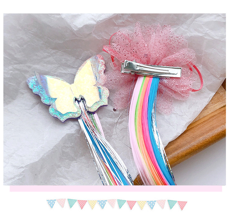 Butterfly Star Colorful Wig Hairpin Korean Child Girl Princess Fairy Style Hair Accessories Headdress Clip Cute Baby