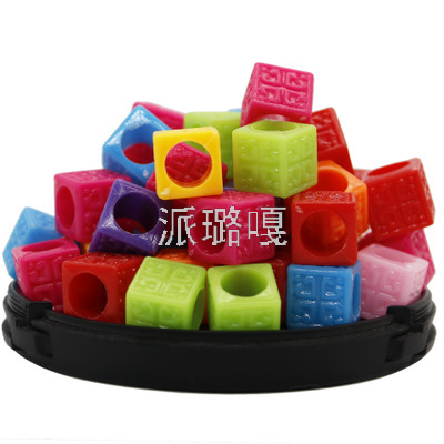 Dreadlocks Jewelry Bucket Beads Plastic Mixed Color Big Hole Beads Accessories Resin Beads Wig Hair Extension Ring Big Braid Metal Button