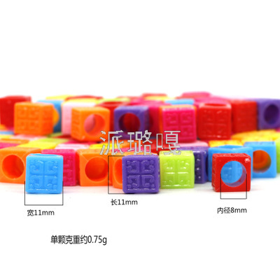 Dreadlocks Jewelry Bucket Beads Plastic Mixed Color Big Hole Beads Accessories Resin Beads Wig Hair Extension Ring Big Braid Metal Button