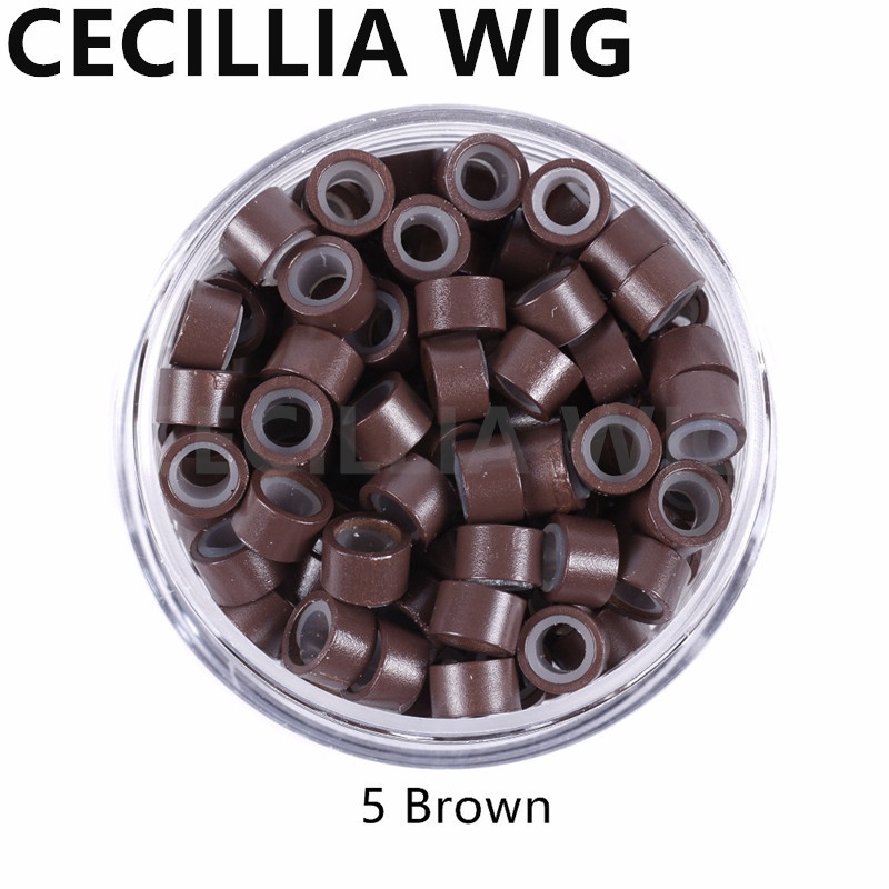 Supply Silicone Hair Extension Ring Flared Hair Extension Ring Thread Hair Buckle Non-Grain Hair Buckle 1000 Pieces 5*3 * 3mm