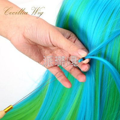 [Pliers Kit] Elbow Toothless Wig Special Wooden Handle Crochet Hook Real Hair Extension Special Pliers Hair Extension Buckle Set