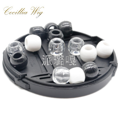12mm Acrylic Plastic Beads Transparent round Beads Regal Dreadlocks Jewelry Hair Extension Ring Large Hole Beads 100 Pieces
