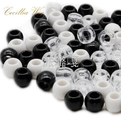 12mm Acrylic Plastic Beads Transparent round Beads Regal Dreadlocks Jewelry Hair Extension Ring Large Hole Beads 100 Pieces