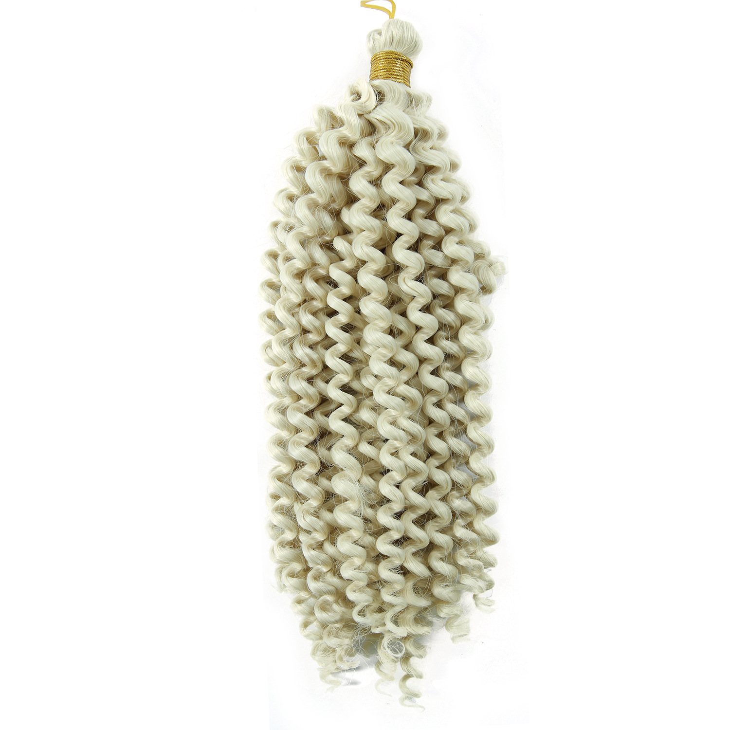 Cross-Border Wig Chemical Fiber Crochet Hair Long Curly Hair Extension 14 Inch 100G Water Ripple Gradient