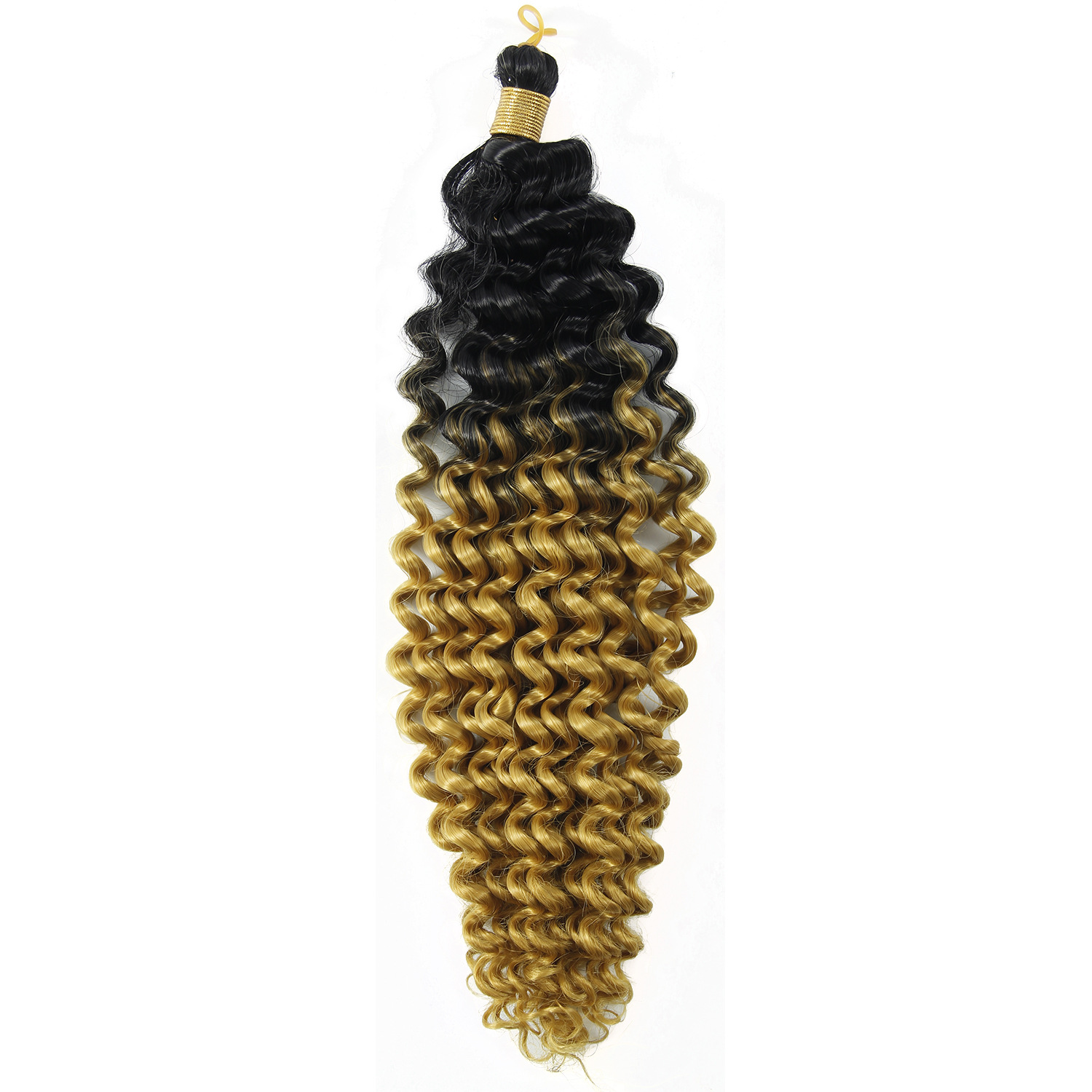 Cross-Border Wig Chemical Fiber Crochet Hair Long Curly Hair Extension 14 Inch 100G Water Ripple Gradient