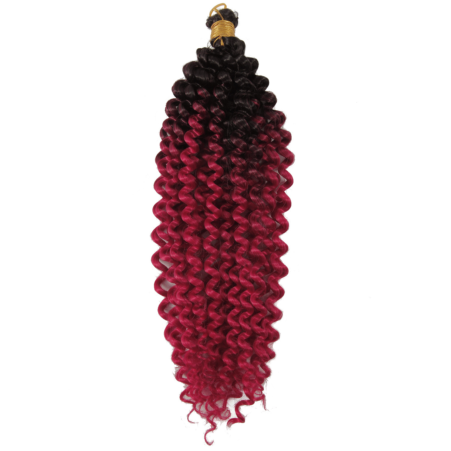 Cross-Border Wig Chemical Fiber Crochet Hair Long Curly Hair Extension 14 Inch 100G Water Ripple Gradient