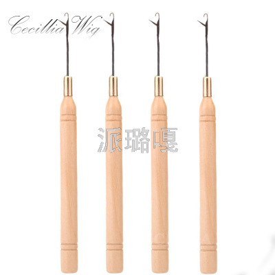 Dreadlocks Wool Hair Extension with Tongue Crochet Plastic Handle Wooden Handle Wig Part Sealing Hook Hair Tongue Hook Hair Extension