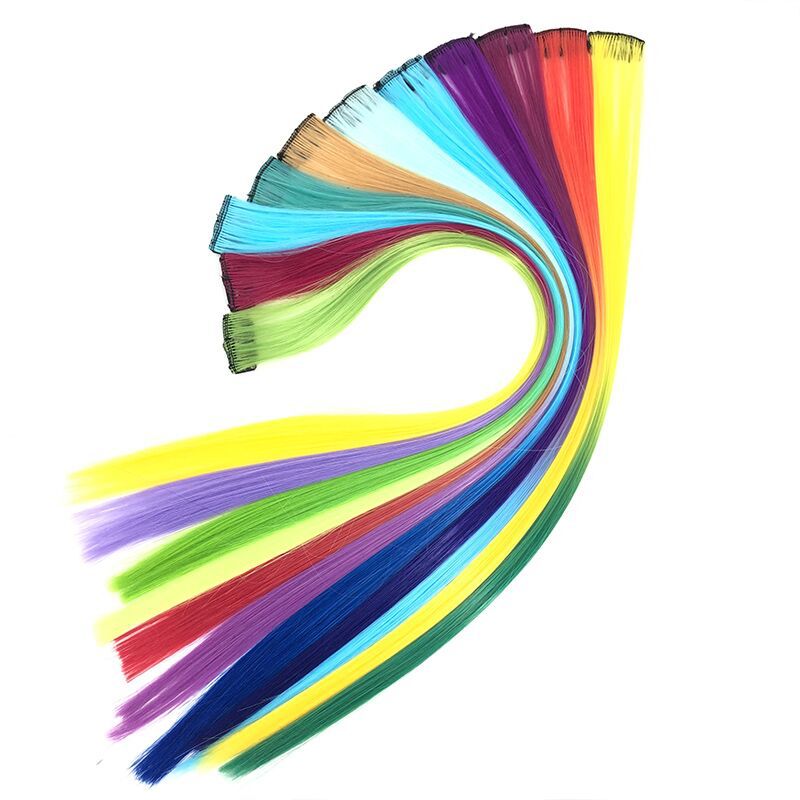Single Clip European and American Wig One Clip Color Hair Extension Piece Direct Dyeing Gradient Hair Extension Piece Chemical Fiber Wig Single Clip European and American Wig One Clip Color Hair Extension Piece Direct Dyeing Gradient Hair Extension Piece Chemical Fiber Wig