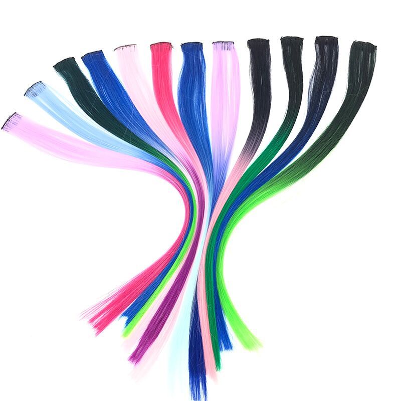 Single Clip European and American Wig One Clip Color Hair Extension Piece Direct Dyeing Gradient Hair Extension Piece Chemical Fiber Wig Single Clip European and American Wig One Clip Color Hair Extension Piece Direct Dyeing Gradient Hair Extension Piece Chemical Fiber Wig