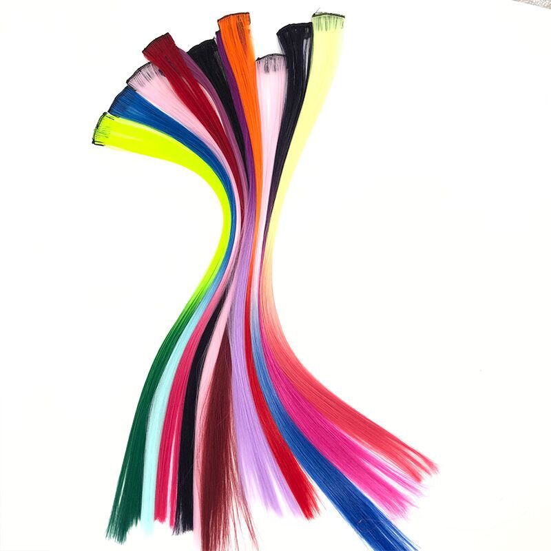Single Clip European and American Wig One Clip Color Hair Extension Piece Direct Dyeing Gradient Hair Extension Piece Chemical Fiber Wig Single Clip European and American Wig One Clip Color Hair Extension Piece Direct Dyeing Gradient Hair Extension Piece Chemical Fiber Wig