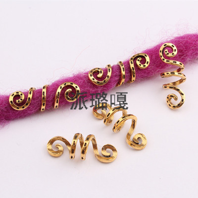 Hair Extension Ring Regal Dreadlock Wig Beaded Hair Band Hair Ring Wig Braid Hair Vintage Alloy Hair Band