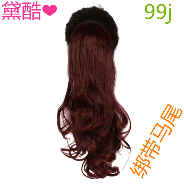 Hair extension with ponytail tied with high temperature silk Hair extension with ponytail tied with high temperature silk