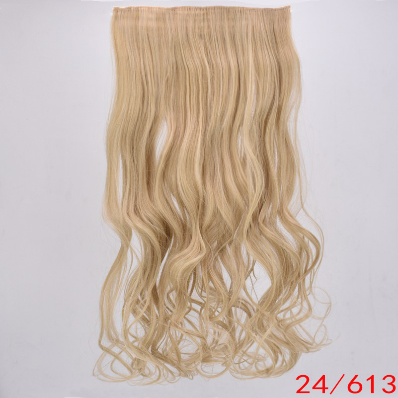Exclusive for Cross-Border European and American Style Wig Female Wig Set Hair Extension Five Clip Curly Hair One Piece Hair Weft Factory in Stock Wholesale