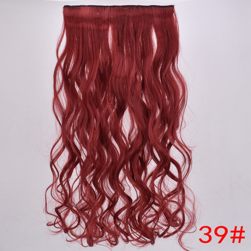 Exclusive for Cross-Border European and American Style Wig Female Wig Set Hair Extension Five Clip Curly Hair One Piece Hair Weft Factory in Stock Wholesale