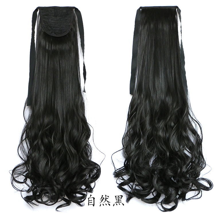 Wig Factory Direct Sales Wholesale Tied Pear Flower Wig Ponytail Curly Hair Seamless Hair Extension Horse Tail Taobao Hot Sales