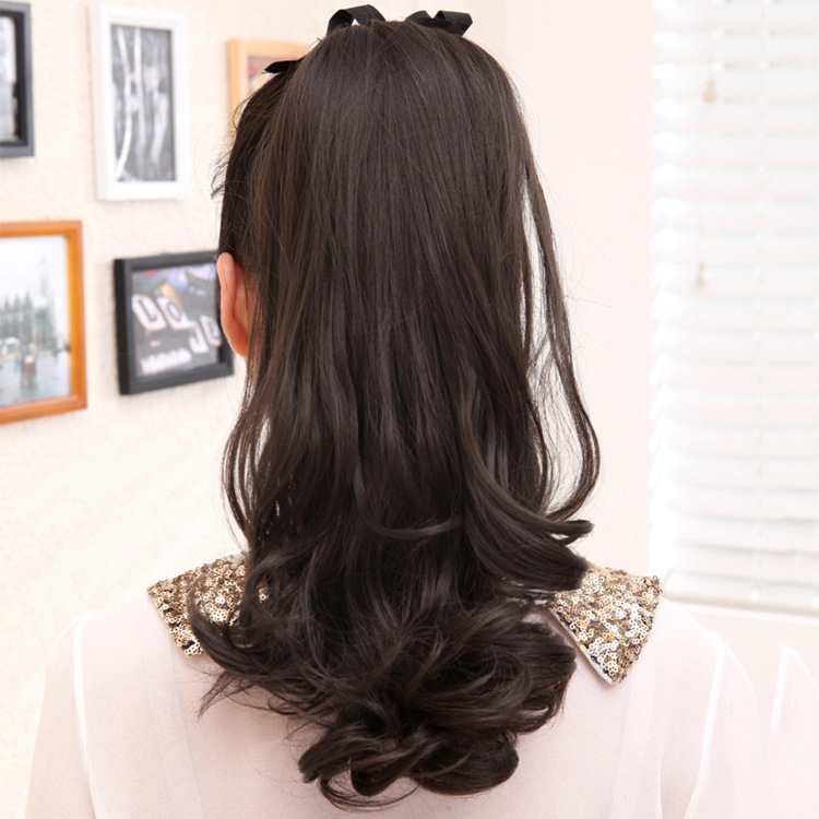 Wig Factory Direct Sales Wholesale Tied Pear Flower Wig Ponytail Curly Hair Seamless Hair Extension Horse Tail Taobao Hot Sales Wig Factory Direct Sales Wholesale Tied Pear Flower Wig Ponytail Curly Hair Seamless Hair Extension Horse Tail Taobao Hot Sales