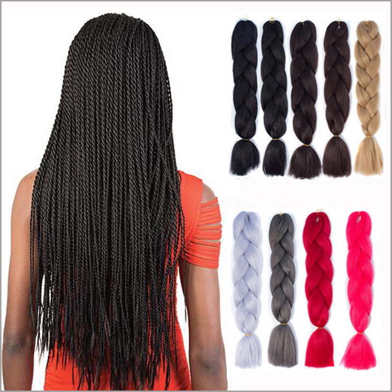 Big Braid Monochrome Colored Chemical Fiber Big Braid African Dreadlocks Wig Hair Extension Braided Dreadlocks Twist Braid