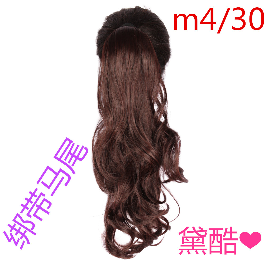 High temperature silk hair ribbon ponytail brown ribbon ponytail hair extension manufacturers