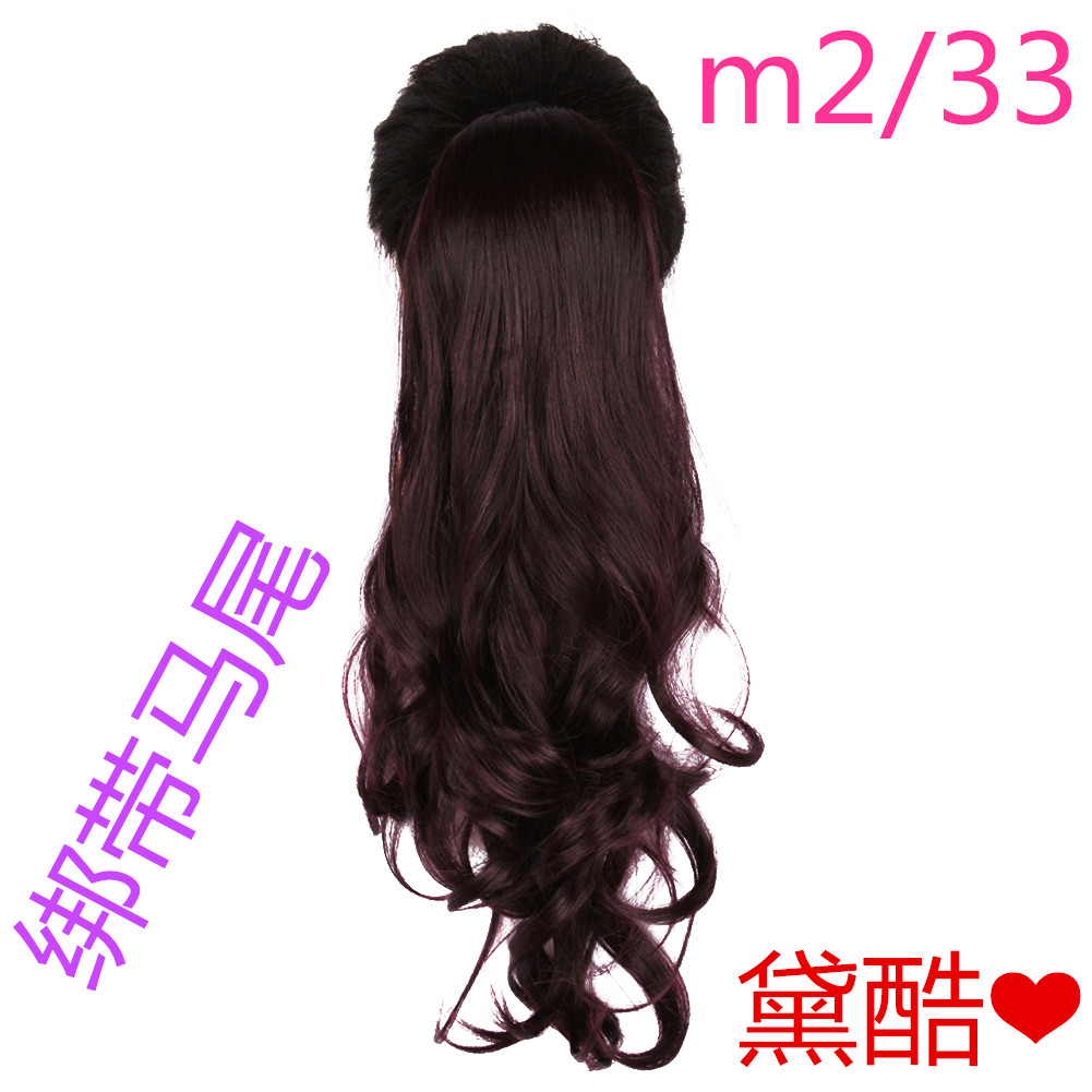 High temperature silk hair ribbon ponytail brown ribbon ponytail hair extension manufacturers