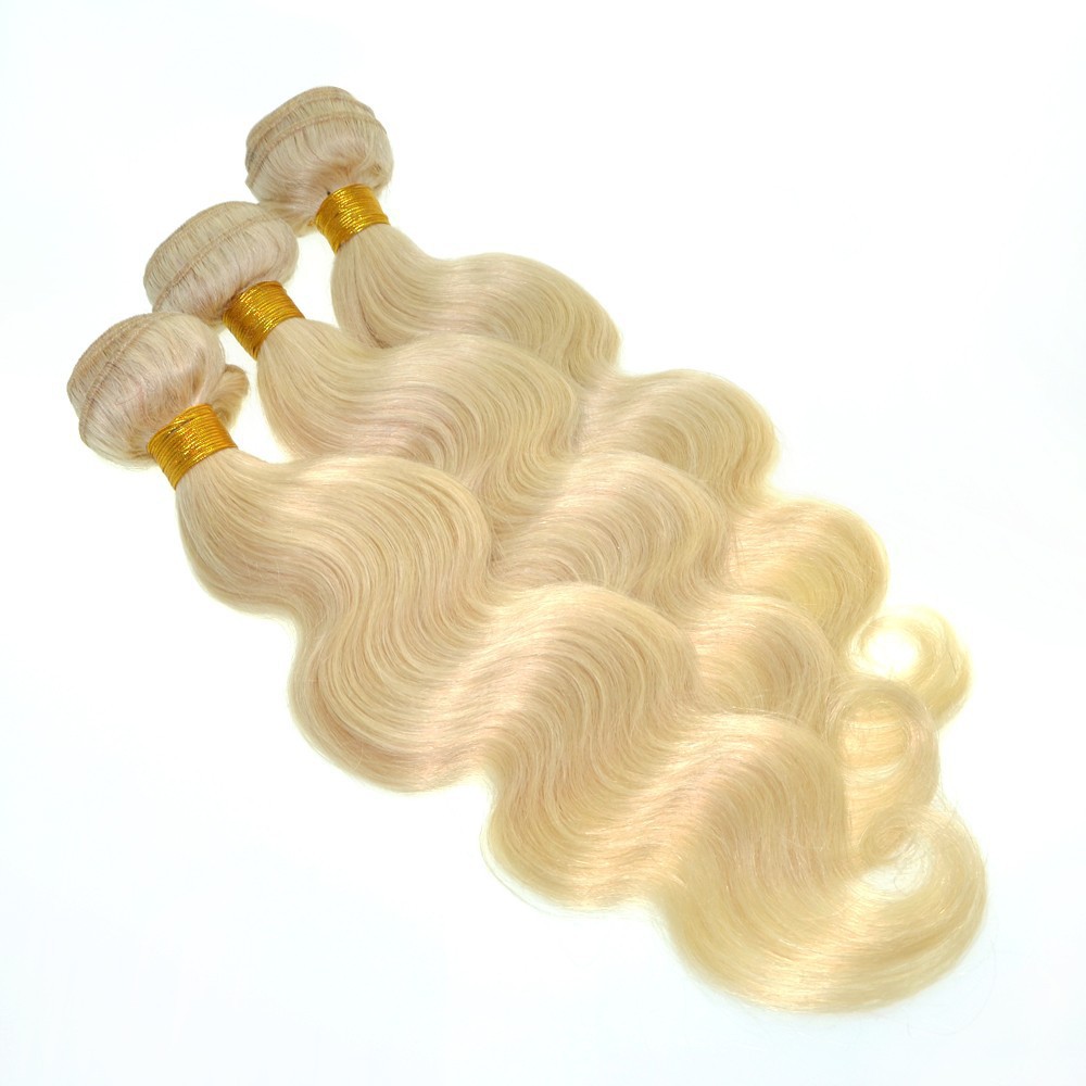613 Blonde Brazilian Body Wave Hair Weave Bundles  Products 100% Human Hair Extensions 