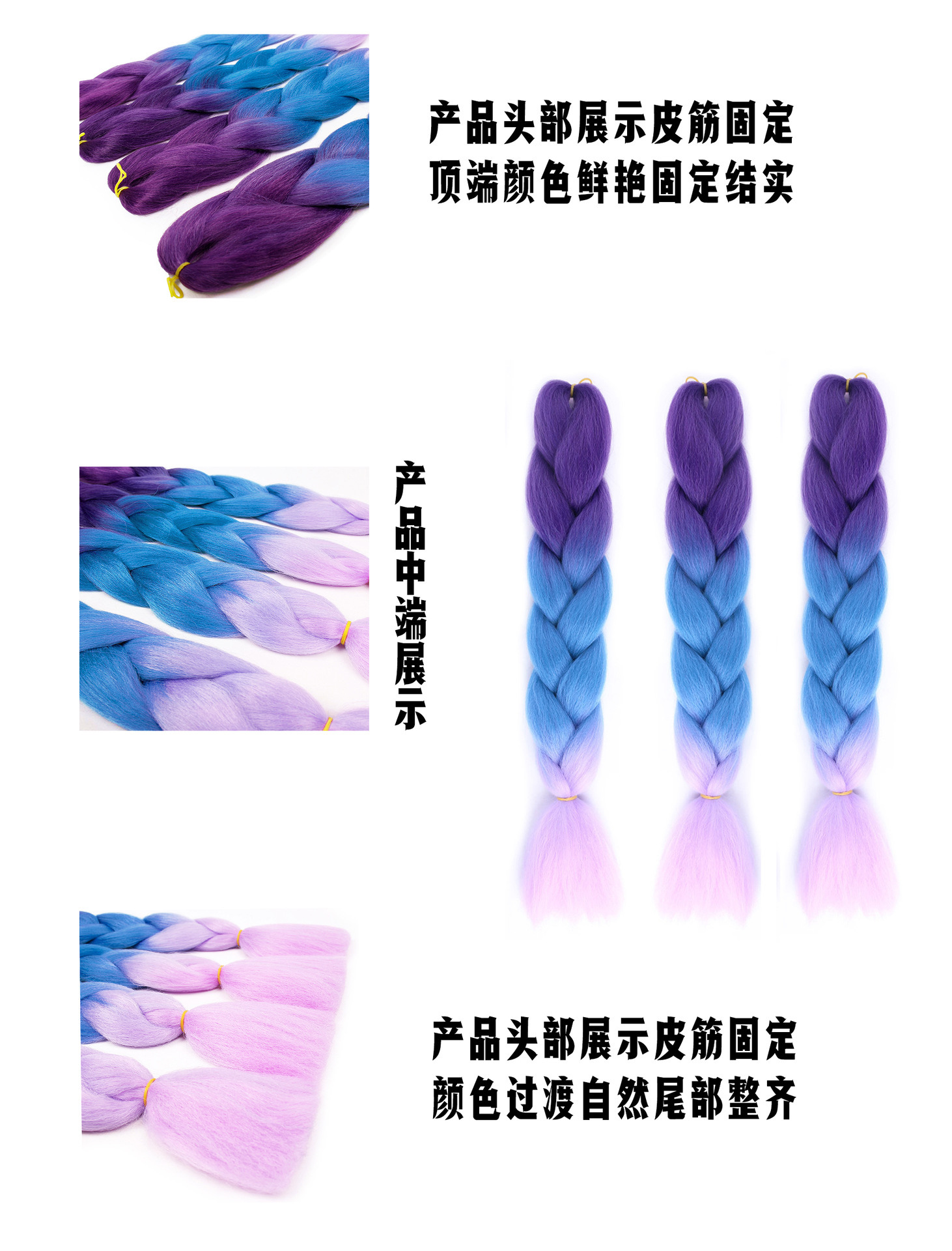 African Wig Dreadlocks European and American Gradient Color Chemical Fiber Big Braid Anime Cosplay Wig Gradient Color Braid African Wig Dreadlocks European and American Gradient Color Chemical Fiber Big Braid Anime Cosplay Wig Gradient Color Braid