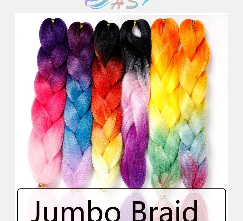 Dreadlocks Wig Gradient Color Chemical Fiber Big Braid African Wig Jumbo Braid Hair High-Temperature Fiber Hair Rope Dreadlocks Wig Gradient Color Chemical Fiber Big Braid African Wig Jumbo Braid Hair High-Temperature Fiber Hair Rope