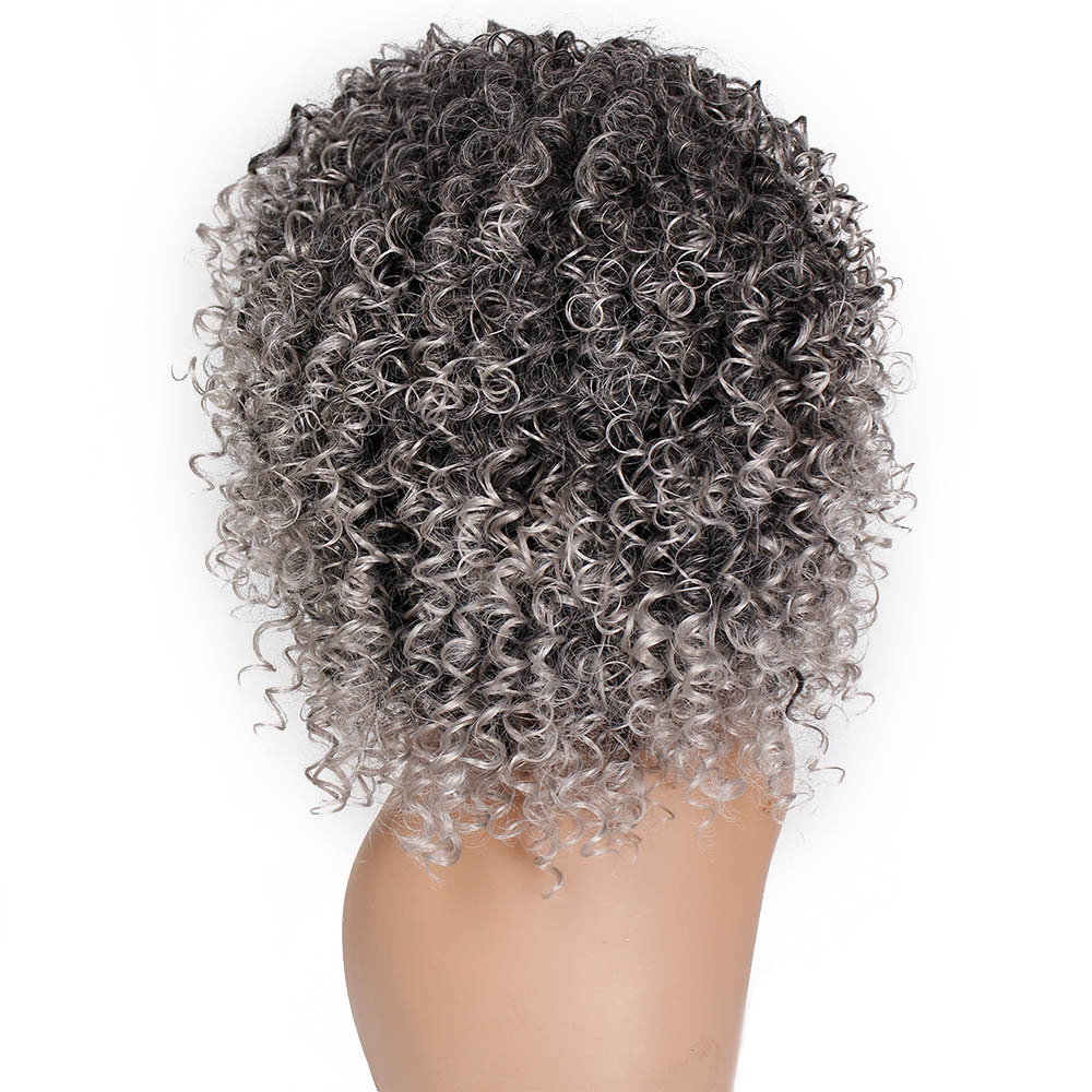 Wig Female Wig Gray Fluffy Explosion Wig African Wig CrossBorder Currently Available Whole