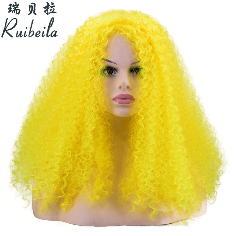 Cross-Border Hot Selling. Colorful African Wig Ball Party Festival Wig Foreign Trade Handmade Roll Wigs with Small Curly Hair