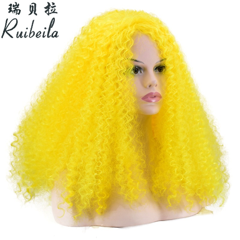 Cross-Border Hot Selling. Colorful African Wig Ball Party Festival Wig Foreign Trade Handmade Roll Wigs with Small Curly Hair