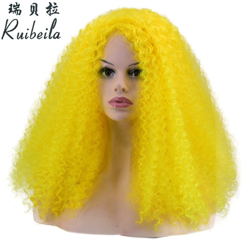 Cross-Border Hot Selling. Colorful African Wig Ball Party Festival Wig Foreign Trade Handmade Roll Wigs with Small Curly Hair