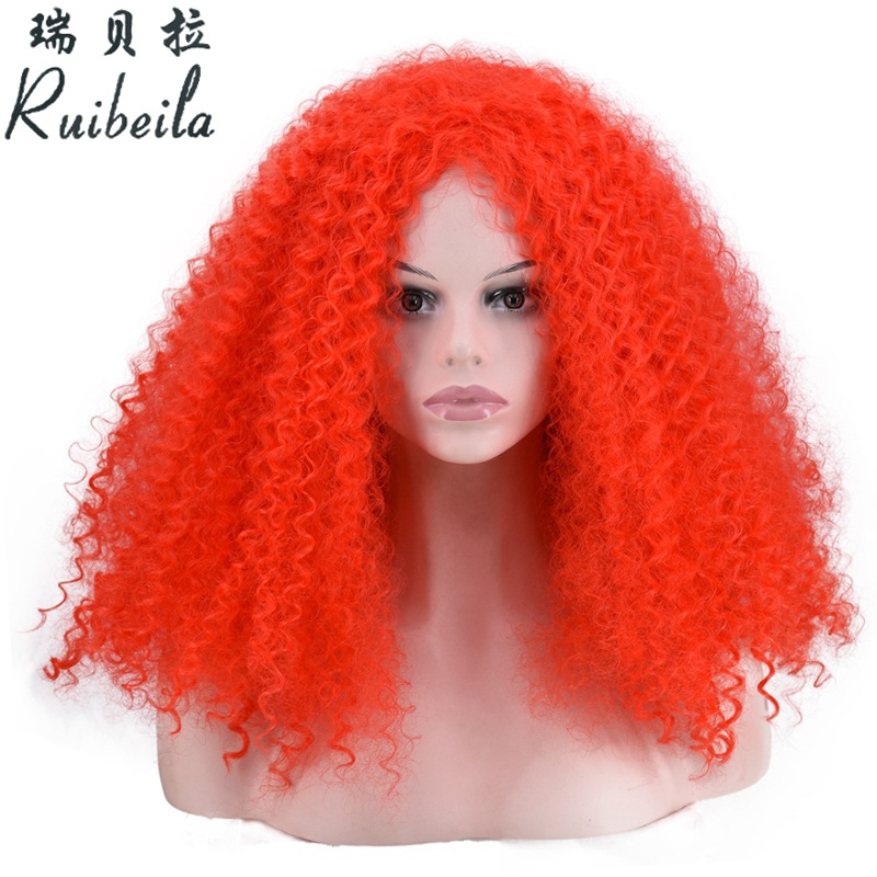 Cross-Border Hot Selling. Colorful African Wig Ball Party Festival Wig Foreign Trade Handmade Roll Wigs with Small Curly Hair