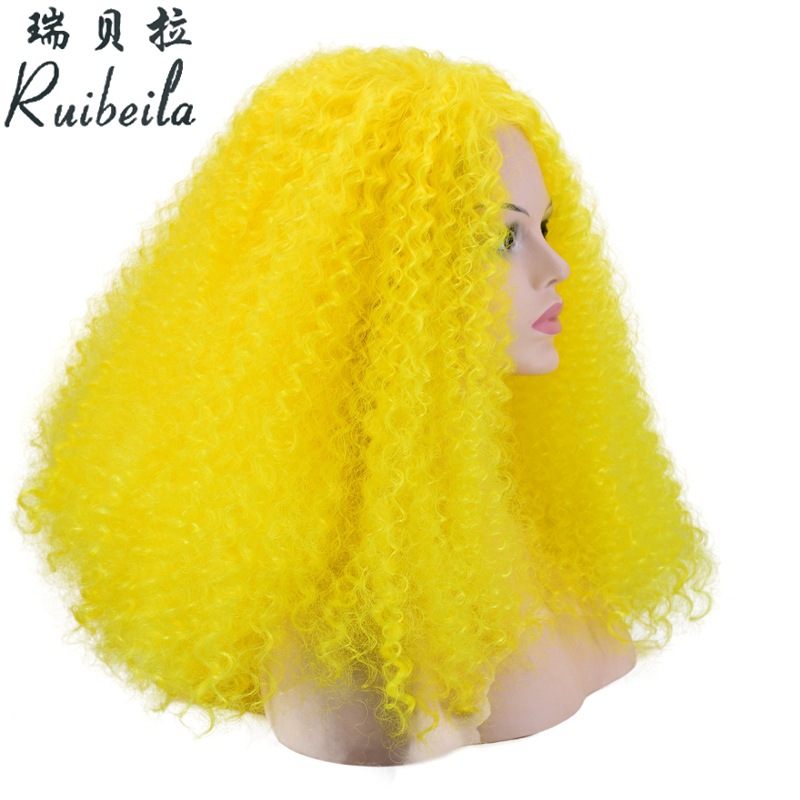 Cross-Border Hot Selling. Colorful African Wig Ball Party Festival Wig Foreign Trade Handmade Roll Wigs with Small Curly Hair