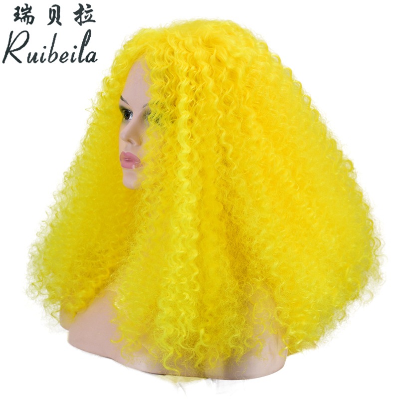 Cross-Border Hot Selling. Colorful African Wig Ball Party Festival Wig Foreign Trade Handmade Roll Wigs with Small Curly Hair