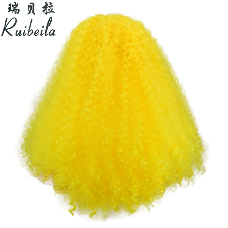 Cross-Border Hot Selling. Colorful African Wig Ball Party Festival Wig Foreign Trade Handmade Roll Wigs with Small Curly Hair