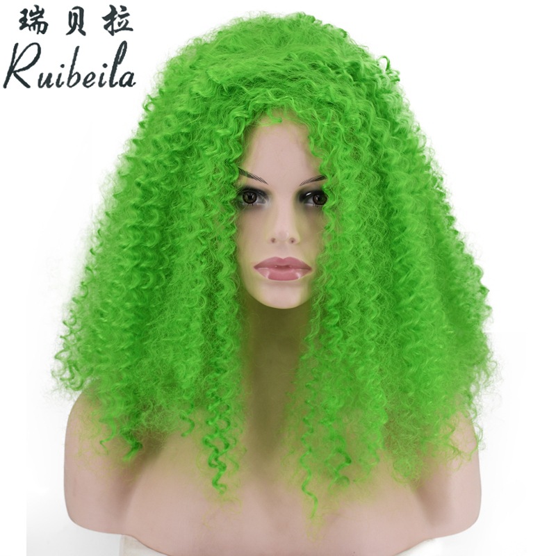 Cross-Border Hot Selling. Colorful African Wig Ball Party Festival Wig Foreign Trade Handmade Roll Wigs with Small Curly Hair