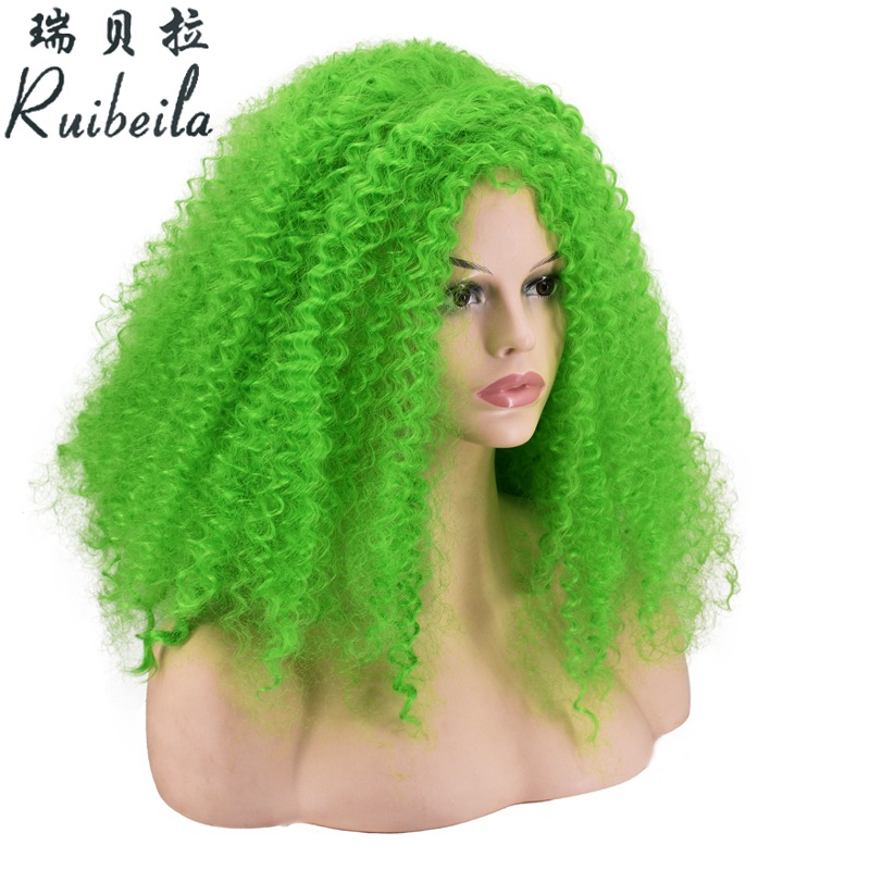 Cross-Border Hot Selling. Colorful African Wig Ball Party Festival Wig Foreign Trade Handmade Roll Wigs with Small Curly Hair