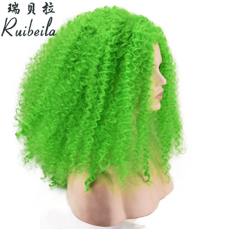 Cross-Border Hot Selling. Colorful African Wig Ball Party Festival Wig Foreign Trade Handmade Roll Wigs with Small Curly Hair