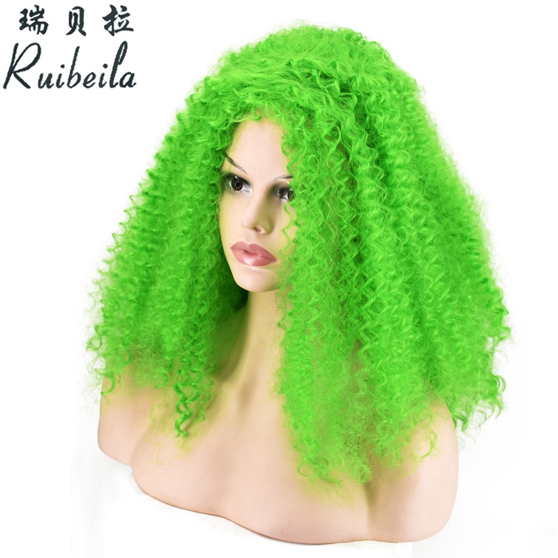 Cross-Border Hot Selling. Colorful African Wig Ball Party Festival Wig Foreign Trade Handmade Roll Wigs with Small Curly Hair