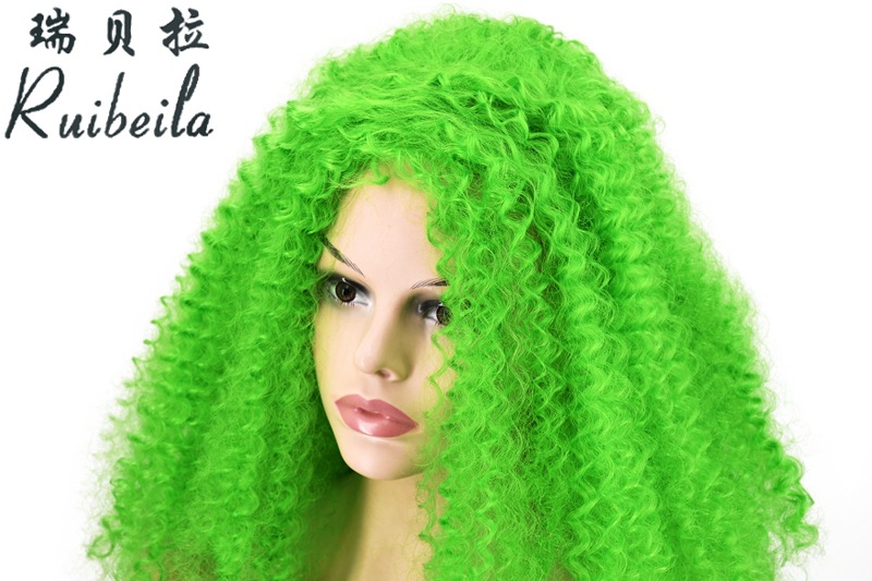 Cross-Border Hot Selling. Colorful African Wig Ball Party Festival Wig Foreign Trade Handmade Roll Wigs with Small Curly Hair