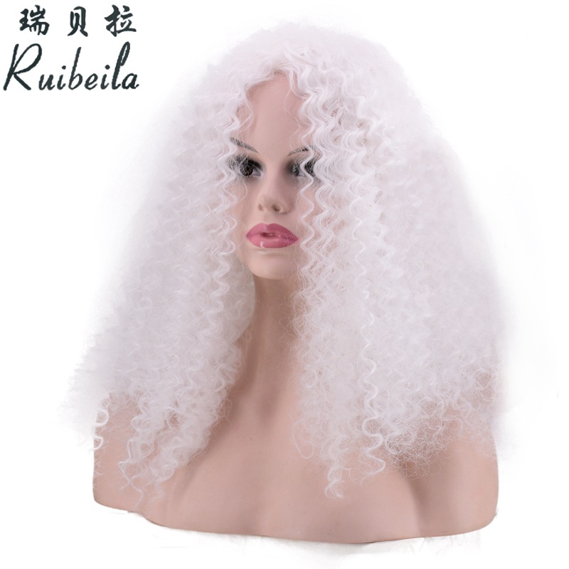 Cross-Border Hot Selling. Colorful African Wig Ball Party Festival Wig Foreign Trade Handmade Roll Wigs with Small Curly Hair