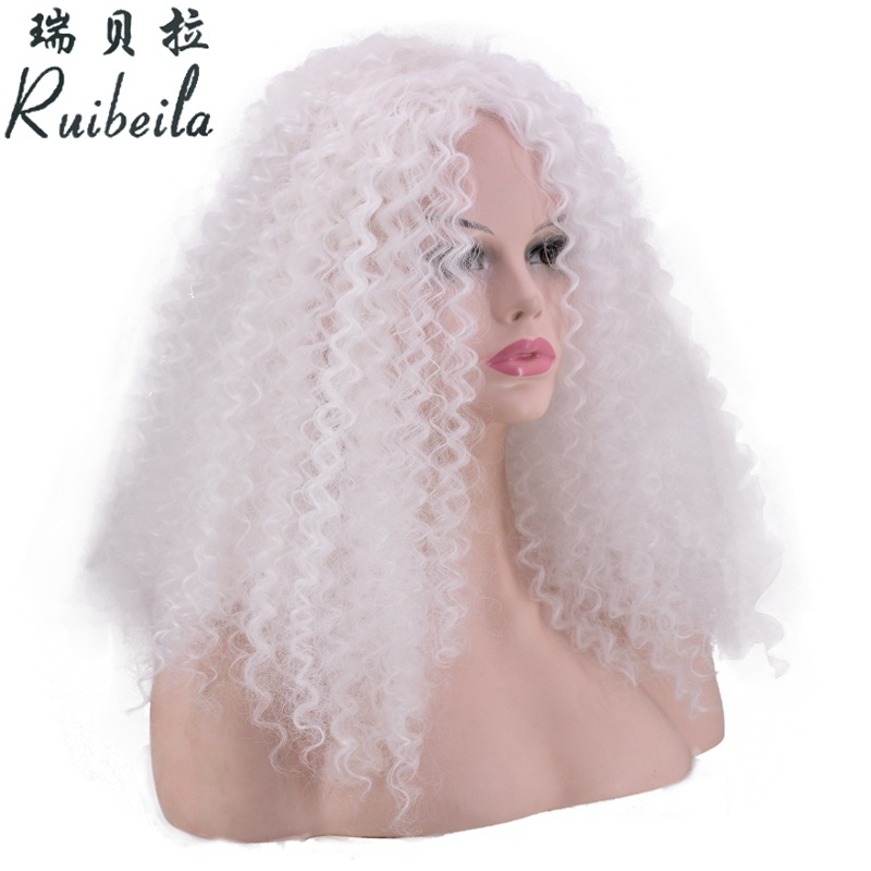 Cross-Border Hot Selling. Colorful African Wig Ball Party Festival Wig Foreign Trade Handmade Roll Wigs with Small Curly Hair