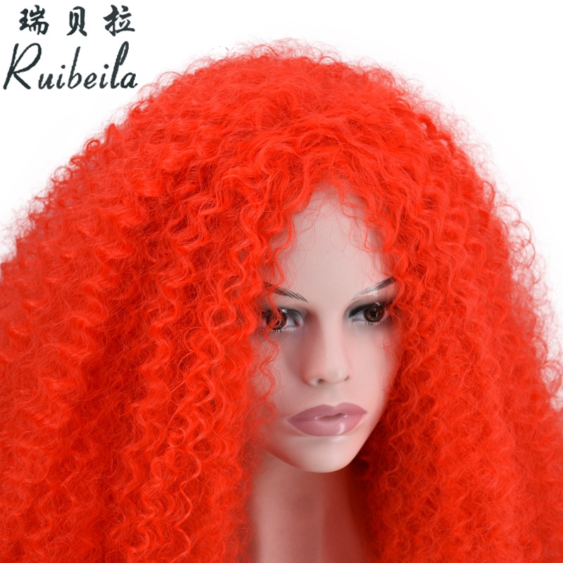 Cross-Border Hot Selling. Colorful African Wig Ball Party Festival Wig Foreign Trade Handmade Roll Wigs with Small Curly Hair