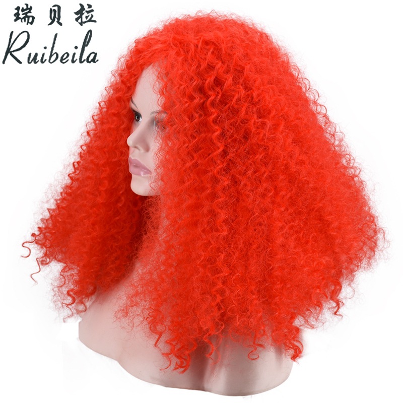 Cross-Border Hot Selling. Colorful African Wig Ball Party Festival Wig Foreign Trade Handmade Roll Wigs with Small Curly Hair