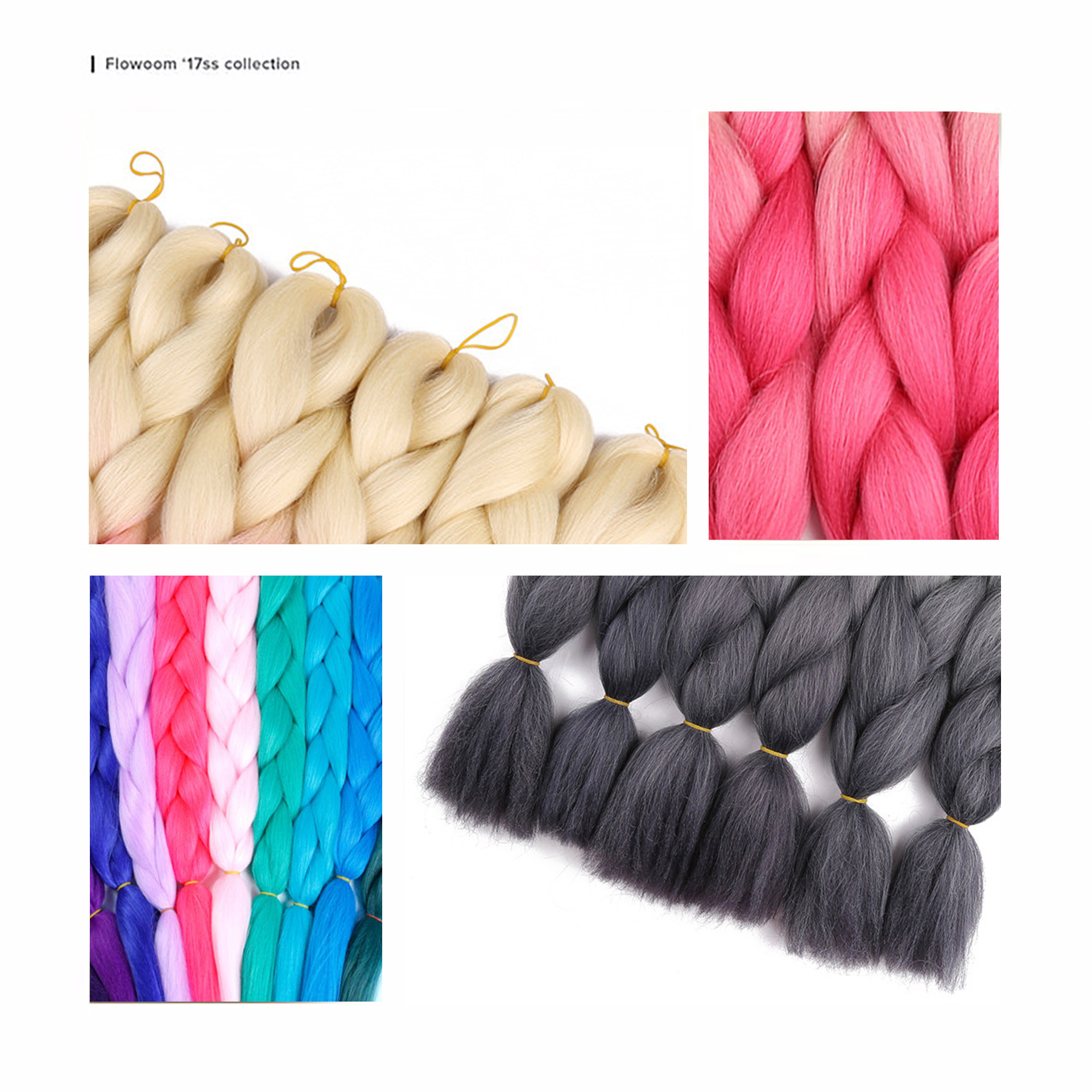 European and American Foreign Trade Chemical Fiber Big Braid Color Braids High-Temperature Fiber Gradient Dreadlocks African Wig Braid