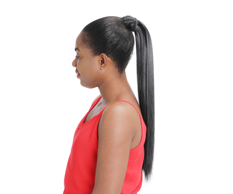 African Wig Ponytail Velcro Straight Hair Ponytail Long Straight Hair Wig Ponytail Velcro Wig Straight Ponytail