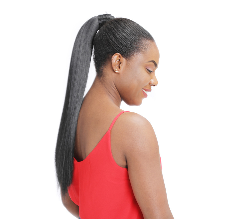 African Wig Ponytail Velcro Straight Hair Ponytail Long Straight Hair Wig Ponytail Velcro Wig Straight Ponytail